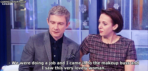 corneliapornelia:Martin and Amanda on how they met (X)
