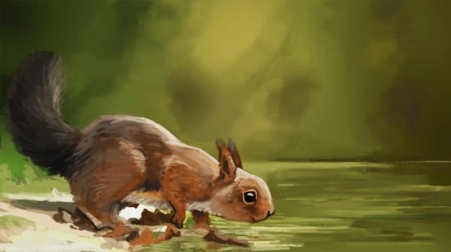 Morning warm up painting of a nice little forest friend!! It feels really good to be really painting