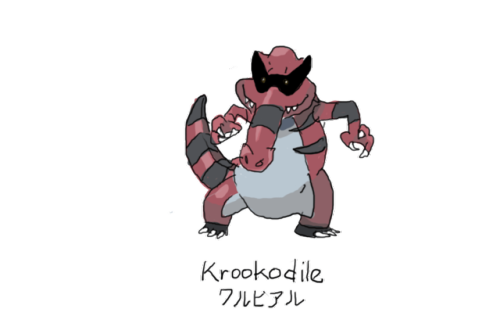 Drew Pokemon With My Left Hand, Krookodile, Photoshop.