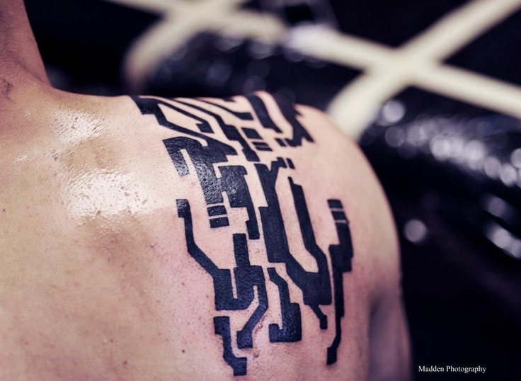 alittlepieceofuniverse:Futuristic, cyber and circuit tattoos IICheck out my another