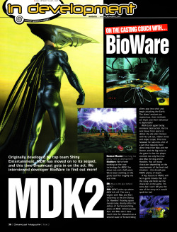 oldgamemags:  Dreamcast Magazine #2, October 1999 - Preview of MDK2!  Follow oldgamemags on Tumblr for more awesome scans from yesteryear!