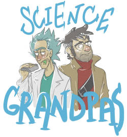 alexthehellartist:  here’s a t-shirt design of those two science goofs ….. also on redbubble  http://www.redbubble.com/people/rattheripper/works/21851856-science-grandpas?p=t-shirt&amp;style=mens&amp;body_color=black&amp;print_location=front 