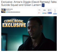 oliverdant:   Diggle is an integral part of Oliver Queen’s team on the hit CW show, Arrow. Having spoken to the character’s arch nemesis on the show, Deadshot, last week, ComicBook.com decided to reach out to David Ramsey for some  insight on what