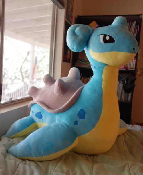 pokescans: Big Size Lapras plush, around 27″ tall. The last picture is a size comparison with 