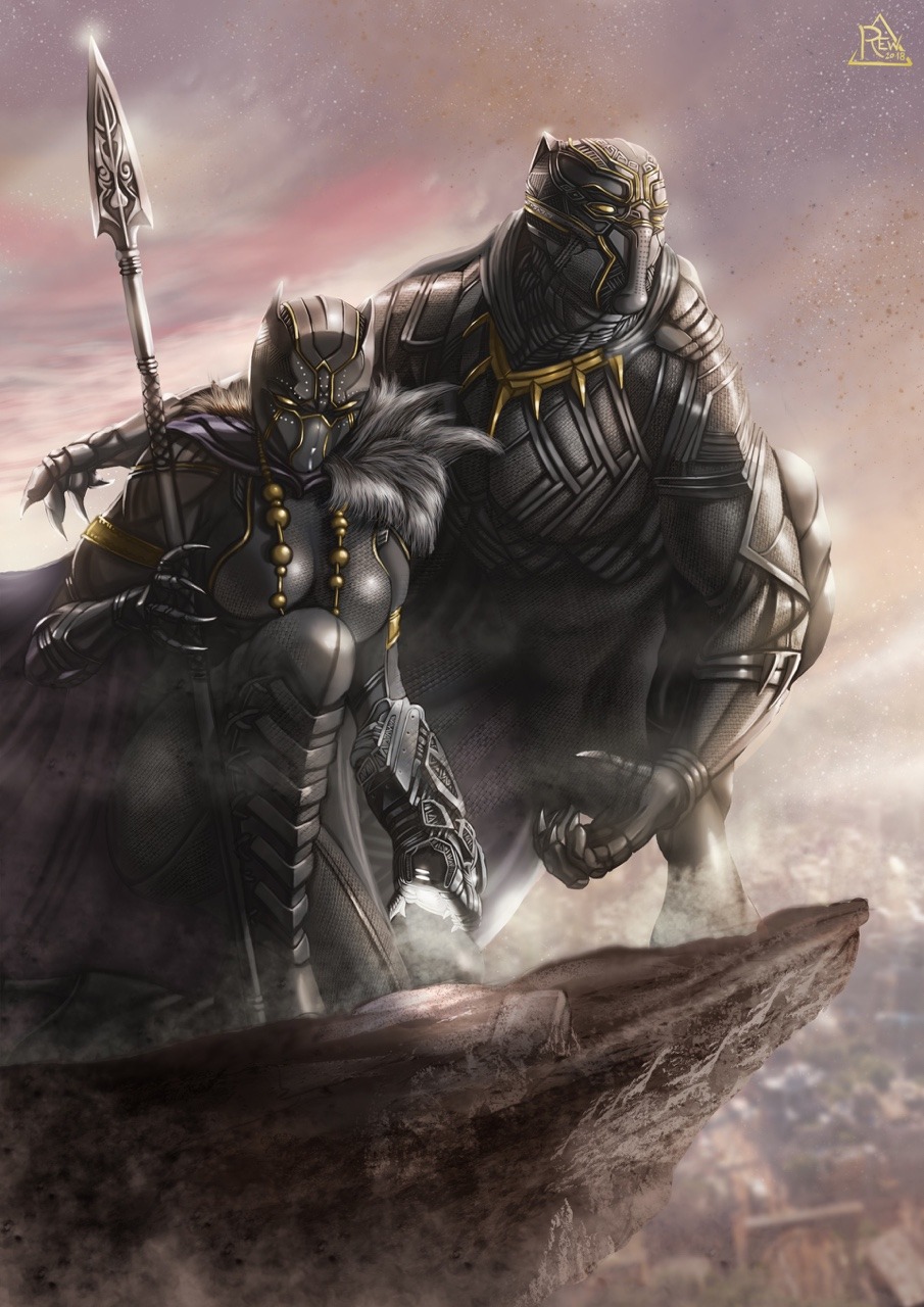 klawsofwakanda:  Shuri and T’Challa, by Valérien LeFebvre: https://www.artstation.com/artwork/P3gq4