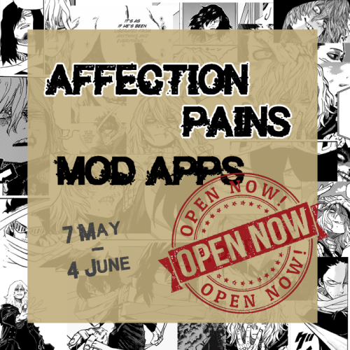 eraserdustzine:  GOOD NEWS EVERYBODY Mod apps for the Affection Pains zine are NOW OPEN! You have un