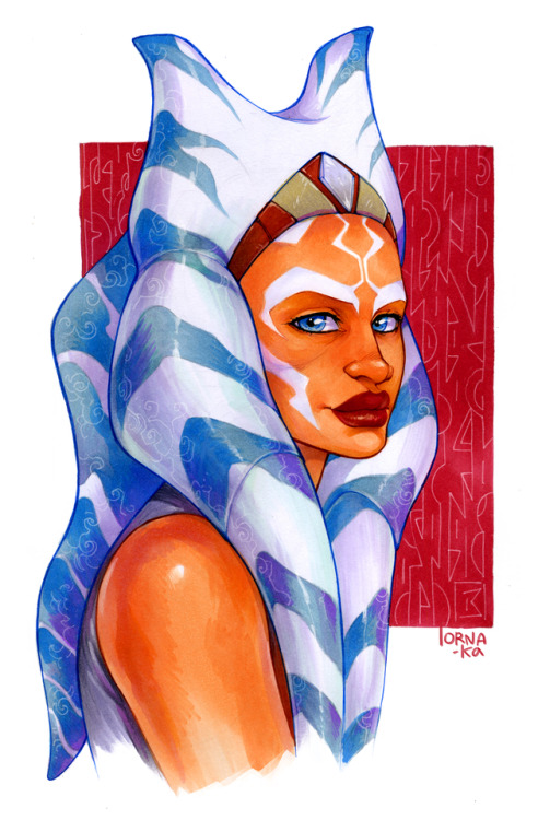 lorna-ka:To continue the Ahsoka theme, I also finally scanned this portrait of her I did some time a