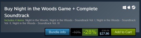 apple-a-la-mode: https://store.steampowered.com/app/481510/Night_in_the_Woods/ folks its time to buy night in the woods  