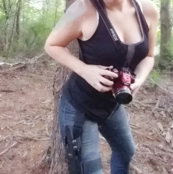 neglectedmilf:  Good things come to those who wait……least that’s what I hope….. Yes…knife on my leg, and pistol in my back..because crazies might be in the woods…I’m not scared of the critters..…