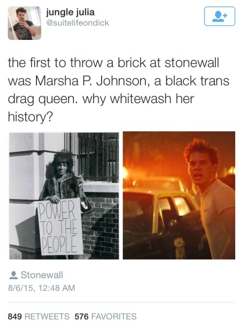 bisexuwhale-pride: commongayboy: Gay Twitter is going in on the new #Stonewall movie and I’m loving 