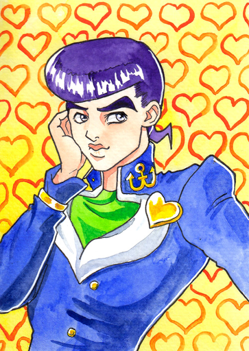 I made some watercolor postcards for twitter mutuals this year and a couple of them were JoJo themed