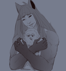 tinyfaceart:Getting comfy in the arms of