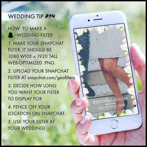 Everyone ❤️ Snapchat so of course your wedding should have your own Snapchat filter! Just follow the