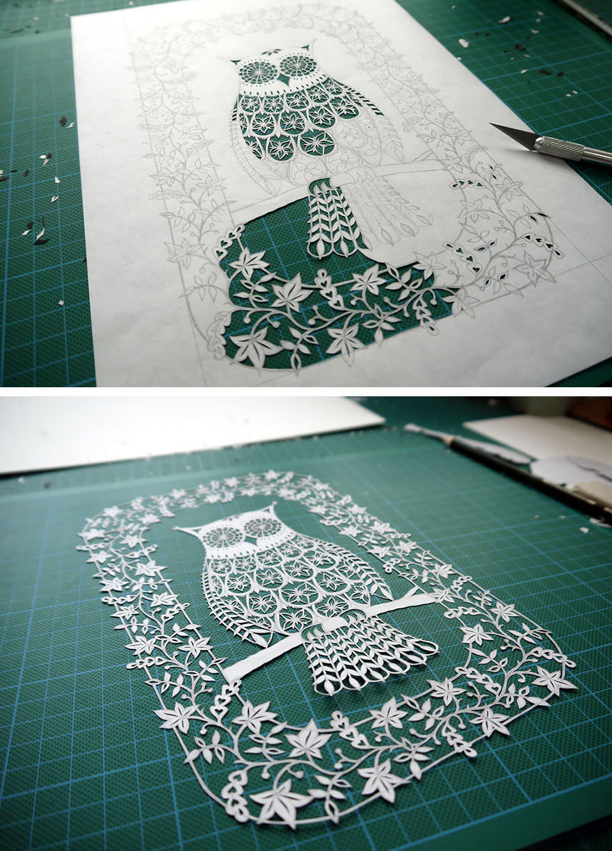 culturenlifestyle:  Artist Creates Mind-Bogglingly Intricate Paper Art Using a single