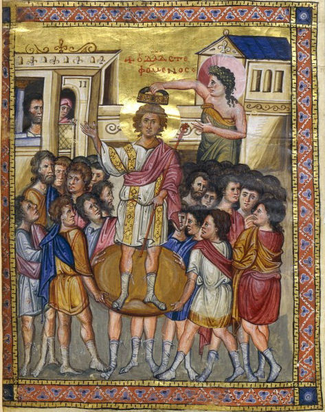 Illuminations from the “Paris Psalter” a 10th c. Byzantine manuscript; an example of Mac