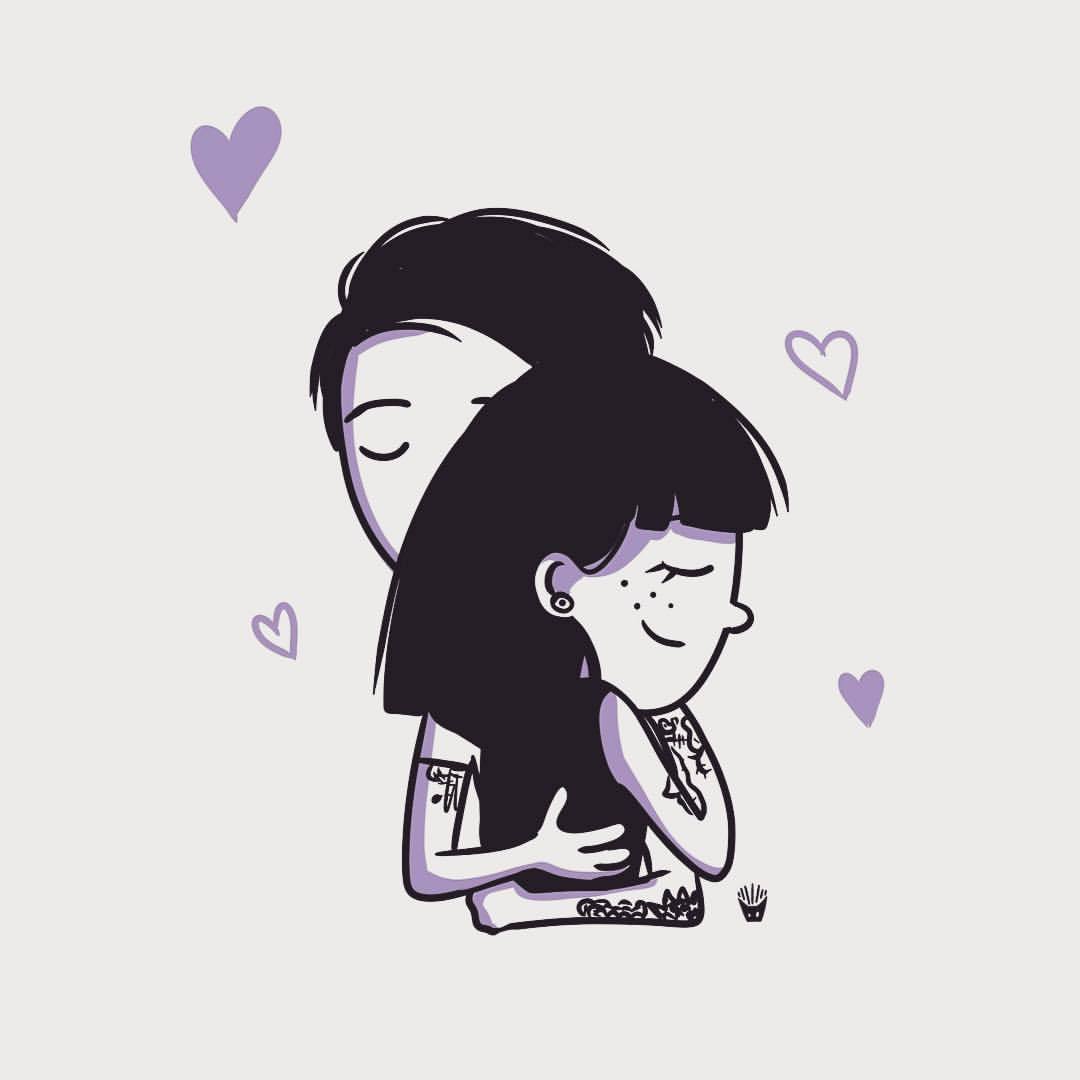 papafritologia:  ayer me dieron muchos abrazos reconfortantes 💜 #papafritologia