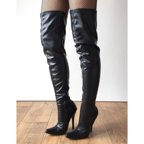 RTBU CIA 12cm Stiletto Heel Pole Dance Knee/Thigh/Crotch Boot Black Matte. WHERE TO BUY: https://www