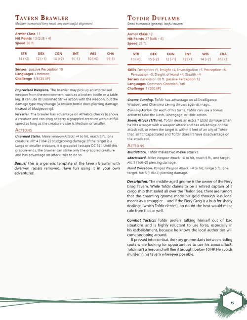 dnd-5e-homebrew:Fiery Grog Tavern Adventure/Sidequest by SpiketailDrake 