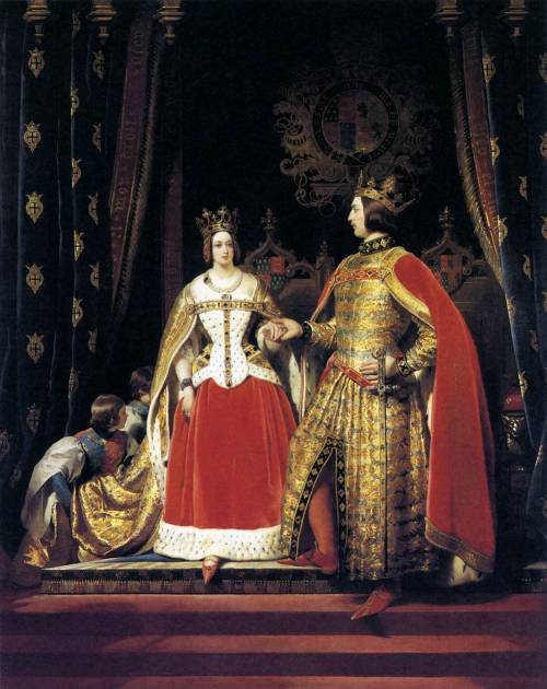 Edwin Henry Landseer, Queen Victoria and Prince Albert at the Bal Costumé of 12 May 1842, 1842, Oil 