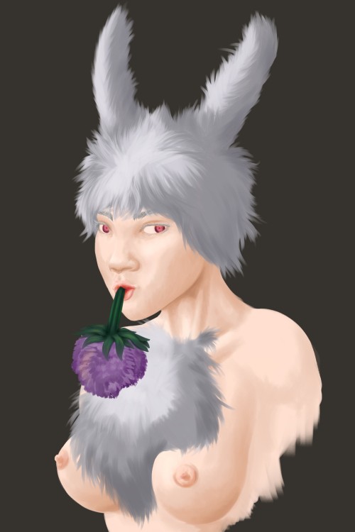 A Tobira Bunny Enjoys Some Clover. A Piece For The Linked Fic I Made In Collaboration With @creative-sweets.