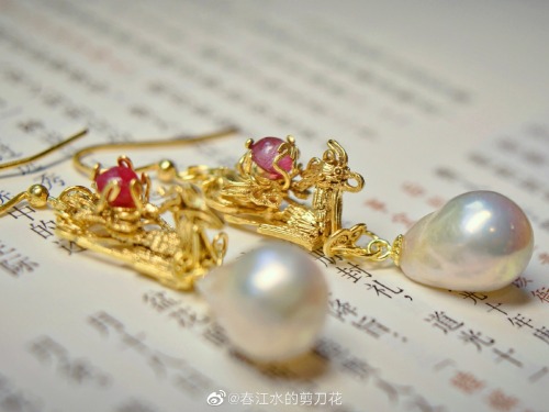 handmade jewellery for chinese hanfu by 春江水的剪刀花