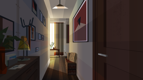 arthurchaumay:Backgrounds explorations/keys for June’s place. The goal was to understand reall