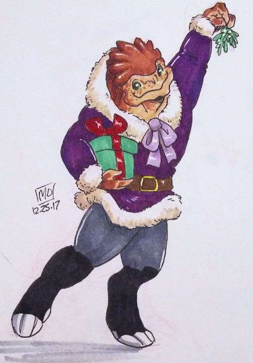 the-scribe-of-tuchanka:HO HO! This is the holiday krogan! She’s here to offer presents and snacks 