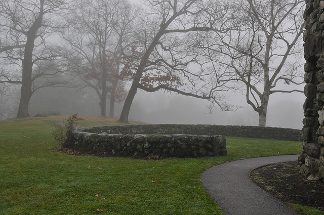 90377:  Stone Wall in Fog by thomas p lang on Flickr. 
