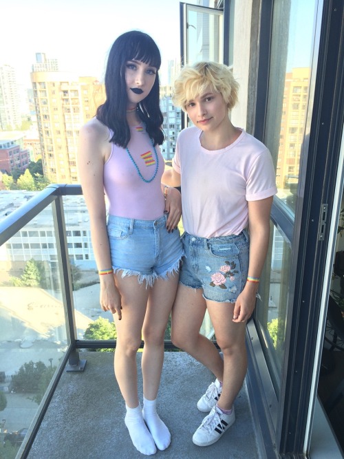 outfits from vancouver pride this summer!!! like mother like son @spacemiss (these shorts are from h