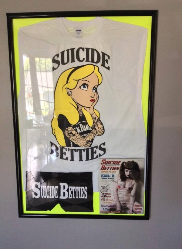  The 1st Suicide Betties T-shirt and Boyshorts  apparel. The Magazine is a editors