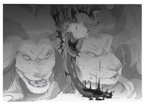 Here I was trying to experiment with the AU of purafuraweek but forgot about it oops (jk I just wanted to see Pyroar as the equivalent of Cerberus ehuehuehue)
