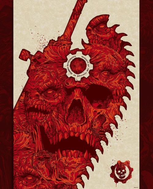 “Lancer” 4-color screen-print inspired by one of my favorite video game franchises, Gears of War. Av