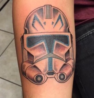 My new 332nd clone trooper helmet tattoo  rStarWars