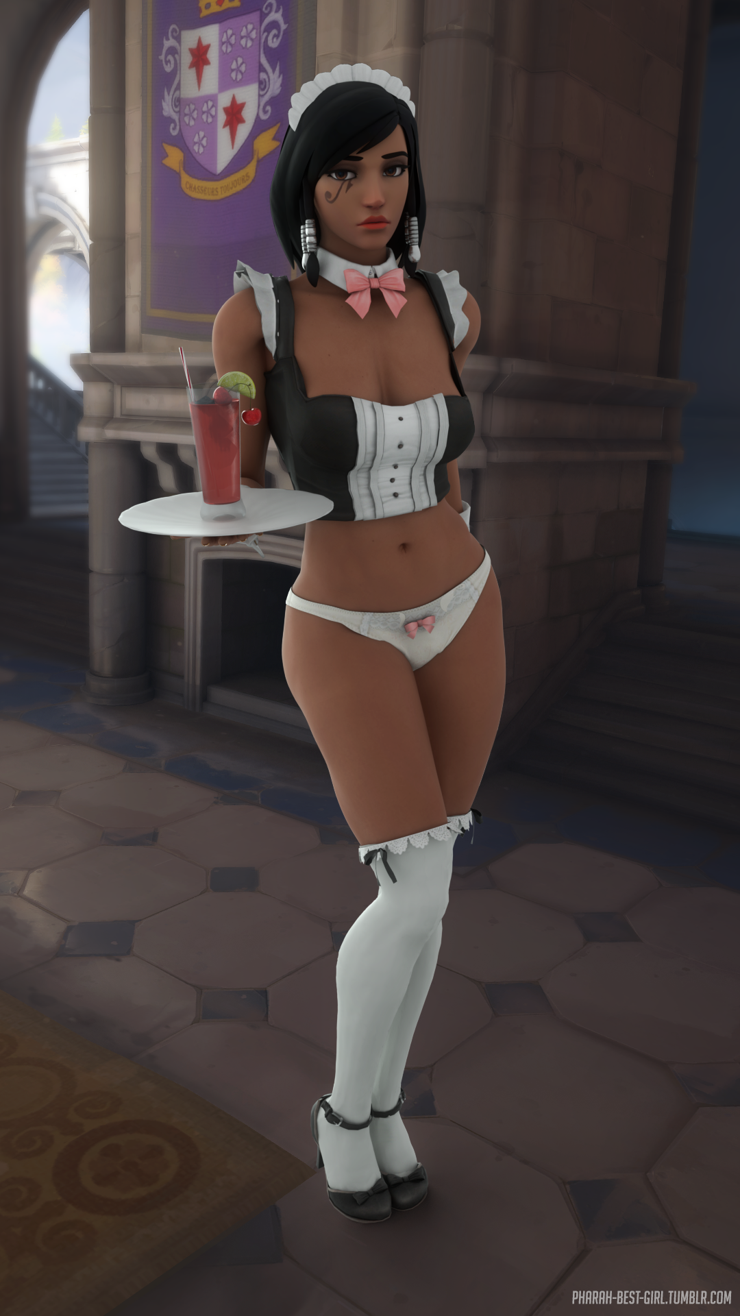 Maid Fareehais here to serveModels used: Pharah, uniform, drinks