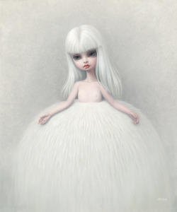 wonderkiddy:  Girl in a Fur Skirt Painting by ⓒMark Ryden see more works of Mark Ryden Mark Ryden website