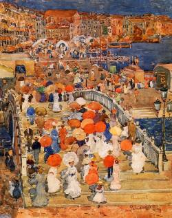 rjtyler:  Bridge of straw, Venice 1899by Maurice Prendergast 