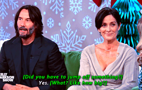 lostsoulincssea: Keanu Reeves and Carrie-Anne Moss on how they jumped off a 46-storey building for 