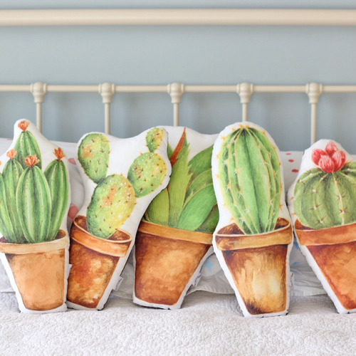 A comfortable cactus. A rare thing indeed. Succulent and cacti fans will love these cushions by The 