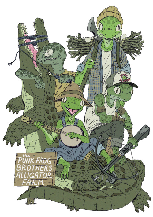 All of the punk frogs together. It&rsquo;s for a danish tmnt tribute fanzine. I should say that all 