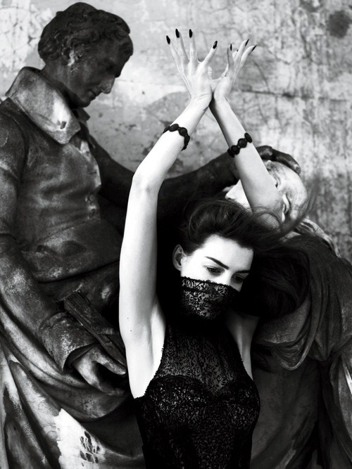 anne hathaway. photo by marcus piggott and mert alas for Interview magazine