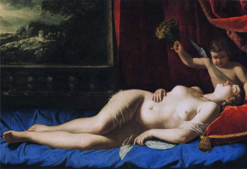 artemisia-gentileschi-art:Sleeping Venus, 1630, Artemisia Gentileschi