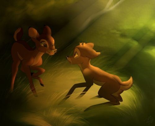 delhe-dalim: When Bambi’s parents metI had this concept since I was 7 or 8, after watching the secon