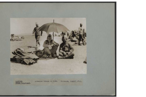 Albanian troops in a camp in Salonika