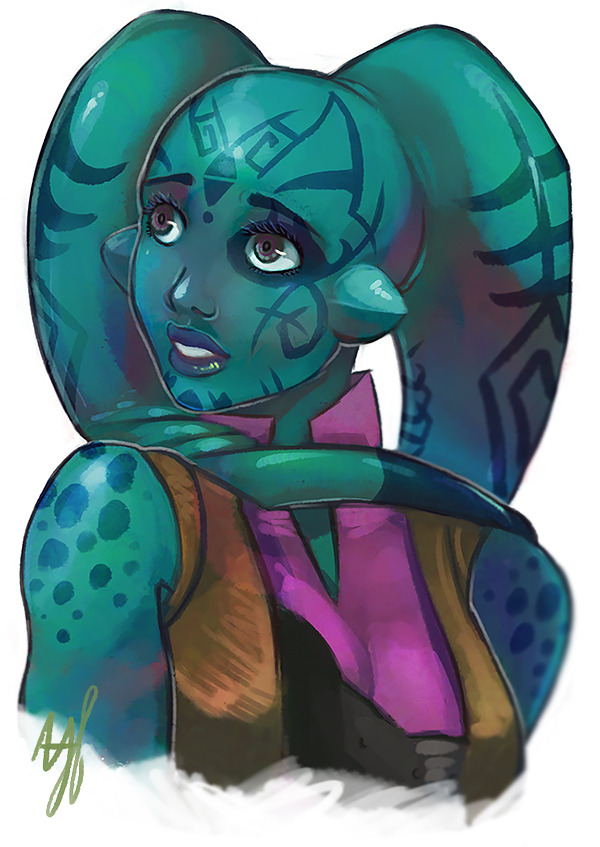 hagelslag:A twi’lek Star Wars FC that was requested of me. I don’t know enough