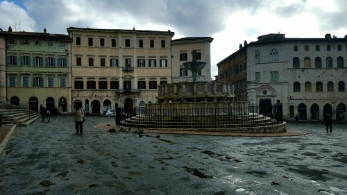 Puddles on the Piazza. Perugia, Italy