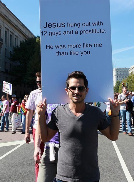 hattieczarniecki:Coolest Marriage Equality Signs# 2 Jesus’ entourageJesus’ taste