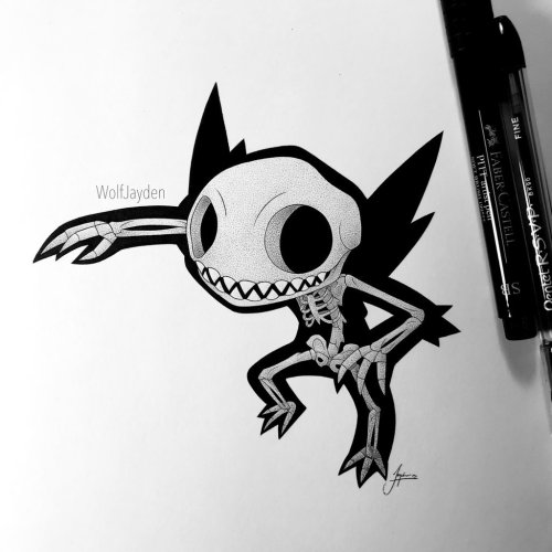 Skeletal Ghost Pokemon Drawings made by WolfJayden