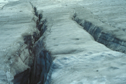 sixpenceee:Crevasses Theory This is just a thought “Crevasses are V shaped, so if you fall in it most likely wont kill you. You will get stuck and your body heat will slowly start melting the ice causing you to slip further down the crevasse, until