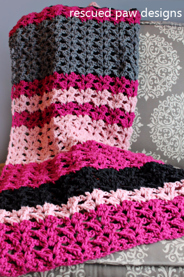 Simple Striped Crochet Blanket Pattern: The Elise