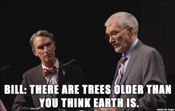 blue-eyed-skeleton:  smashedthegnomie:  That last gif….  no but the best part was that, instead of disputing everything Ham said, Bill Nye taught all who were listening about evolution and earth history. While Ham always went “no you’re wrong”